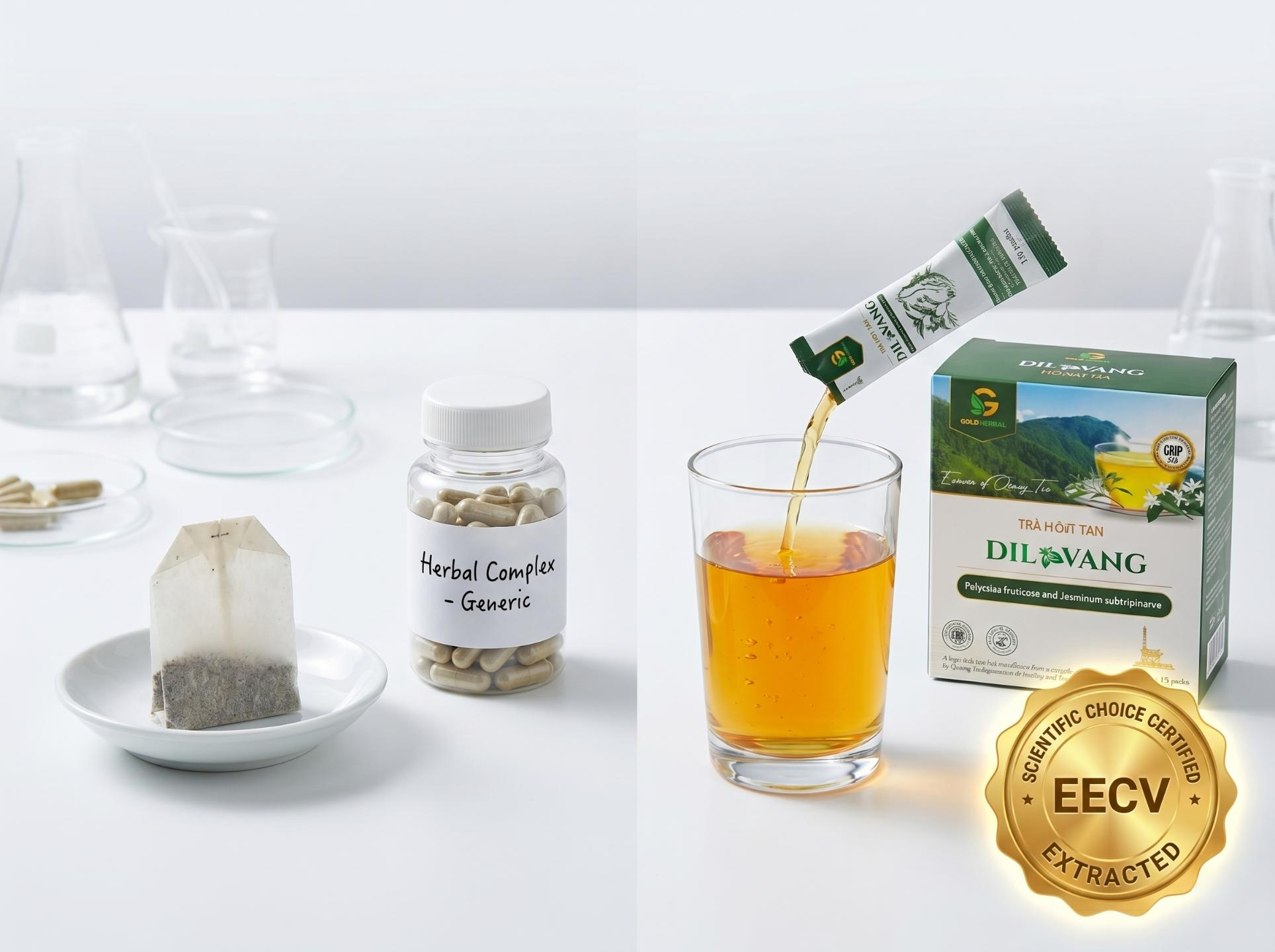 So sánh trà túi lọc, viên nang và cao khô hòa tan: Dạng nào cơ thể hấp thu tốt nhất?